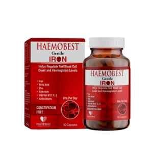 HealthBest Haemobest 60 Pcs Red Blood Cell Iron Supplement Capsules Bottle for Increases Hemoglobin