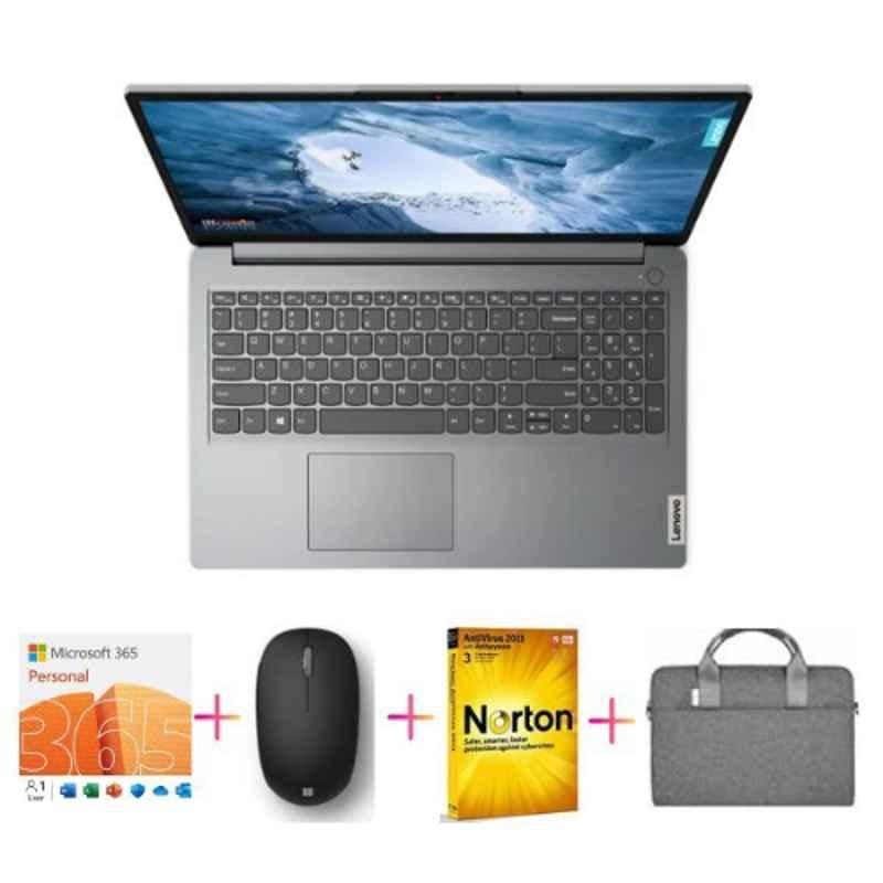 Lenovo IdeaPad 1 15IAU7 Grey Laptop with Intel Core i7-1255U/8GB/512GB SSD/Win 11 & 15.6 inch FHD Display, 82QD0048AX