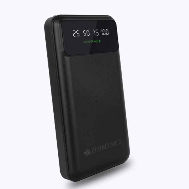 Zebronics MB20000R5 Pro 20000mAh Black Power Bank with Torch Light