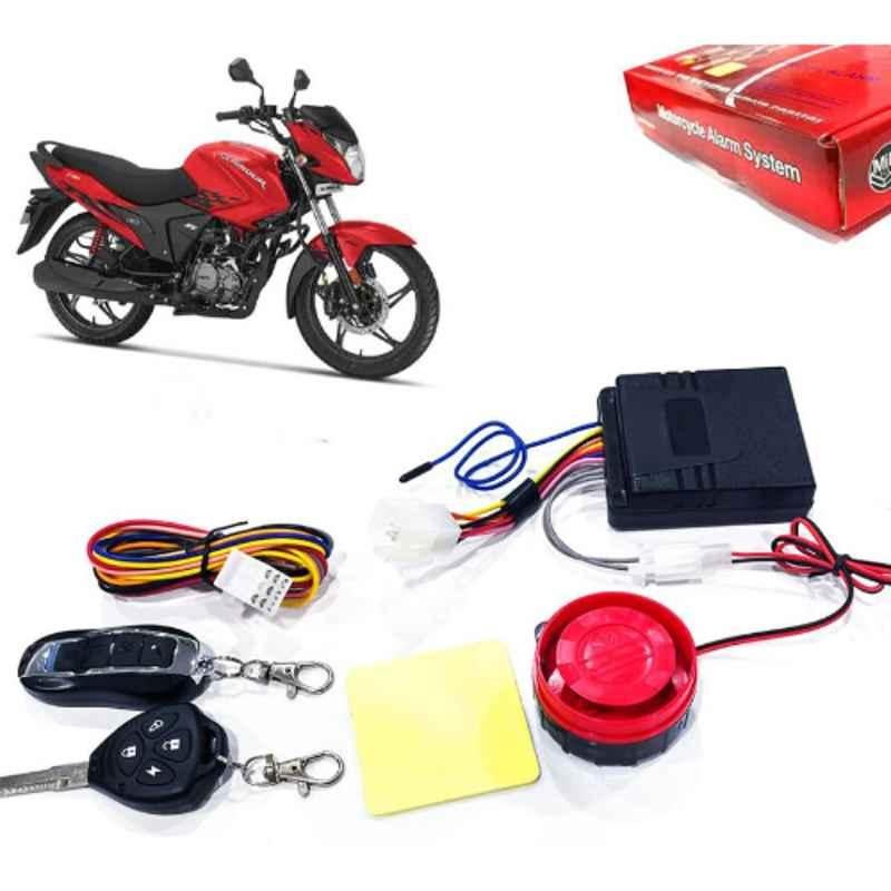 Auto Pearl 12V Black Two-Way Anti Theft Motorcycle Alarm Kit with 2 Pcs Remote for Glamour BS6