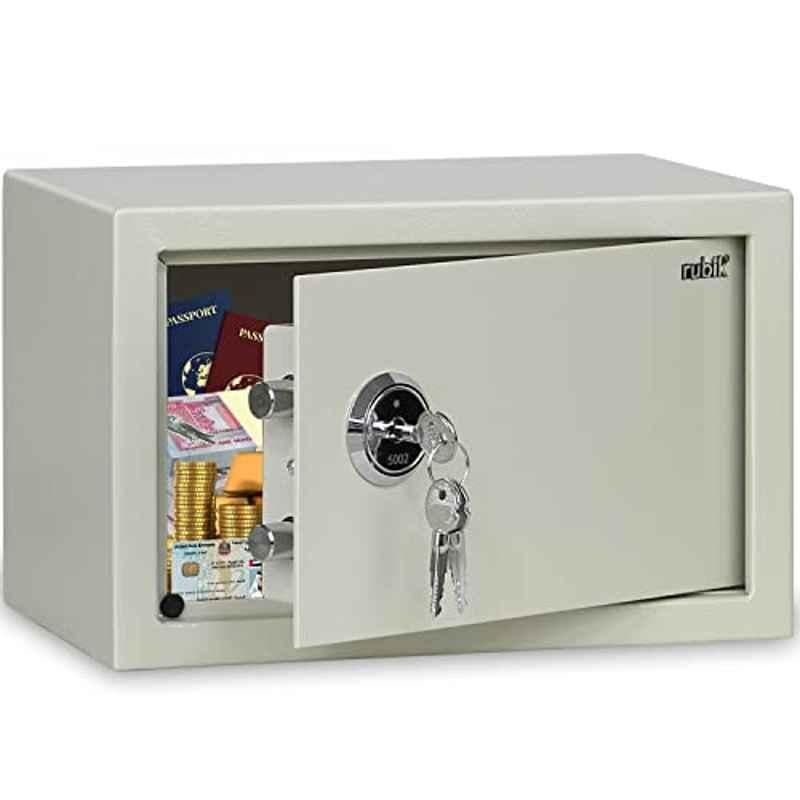 Rubik Alloy Steel White Key Operated Safe Box, RB20K