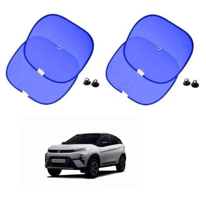 Kozdiko 4 Pcs Blue Chipkoo Car Window Sunshade Curtain Set for Tata Nexon Facelift 2023-Present, shade_5