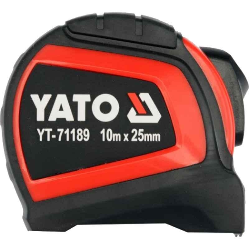 Yato 25mm 10m Yellow Rolled Up Measuring Tape, YT-71189