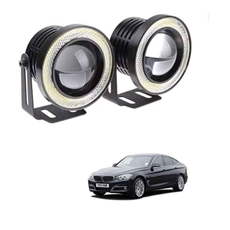 Kozdiko 2 Pcs 15W 3.5 inch High Power White LED Projector COB Fog Light Set with White Angel Eye Ring for BMW 3 GT, koz_89415