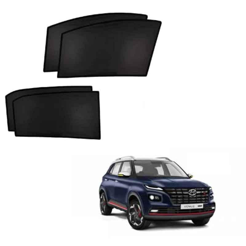 Kozdiko 4 Pcs Custom Fit Non Magnetic Curtains Mesh Car Sun Shade Set for Hyundai Venue N-Line