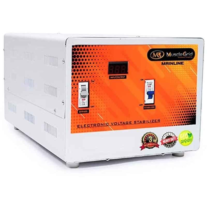 MuscleGrid 8KVA (90-300V) 32Amps Heavy Duty Copper Wired Fully Automatic Mainline Stabilizer for Home