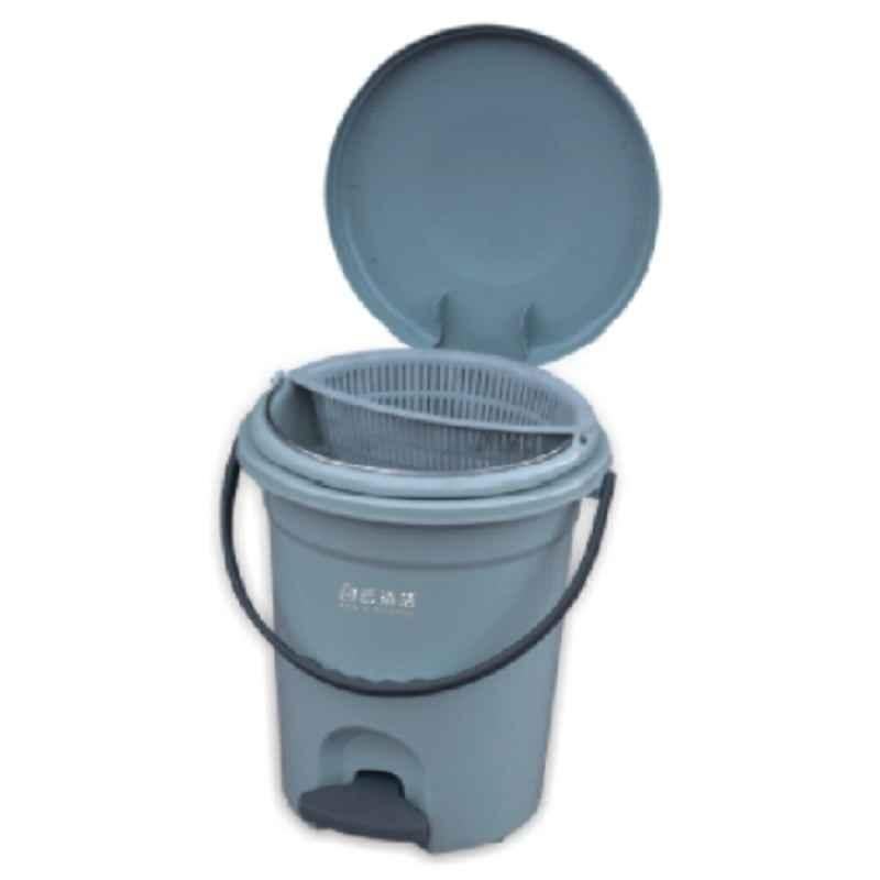Baiyun 28x28x36cm 8L Gray Garbage Can with Pedal, AF07035