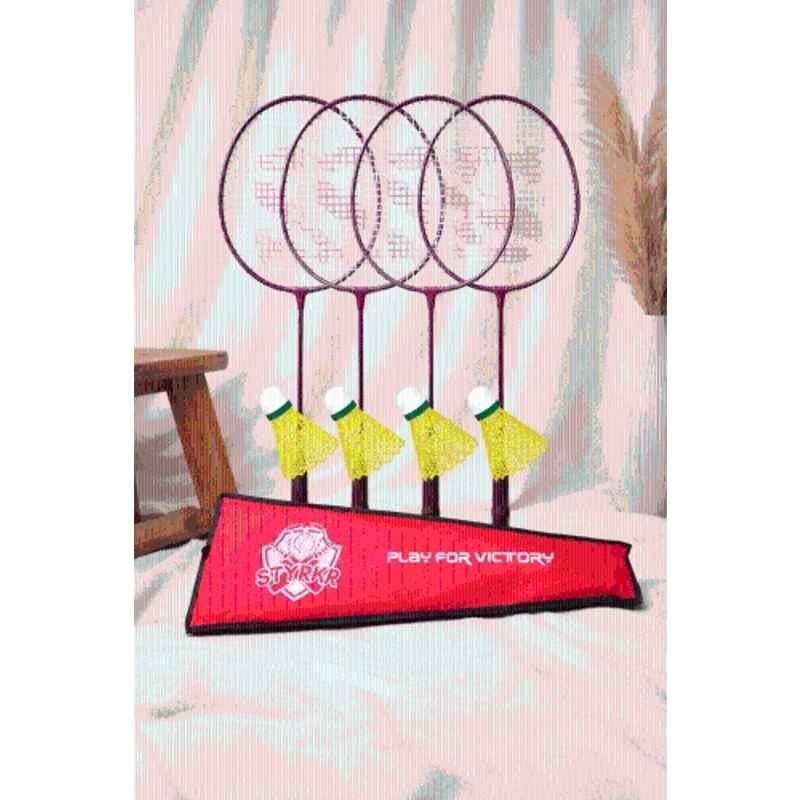 STYRKR Multicolour SmashPro 4 Player Badminton Set Badminton Kit