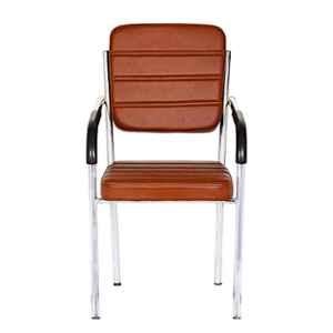 RW Rest Well Acton Leatherette Brown Visitor Chair with Arms