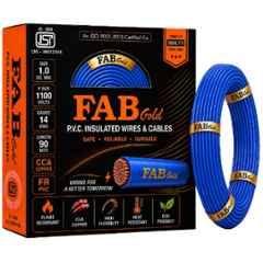 Fabgold 1 Sqmm Blue FR PVC Multi Strand Electrical Wire, FABGOLD9, Length: 90m