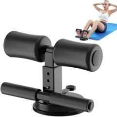 Shopeleven Steel & Foam Black Adjustable Sit-Up Bar for Home Workout