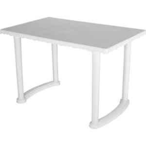 Supreme Atlanta Milky White Plastic Rectangle Outdoor Table