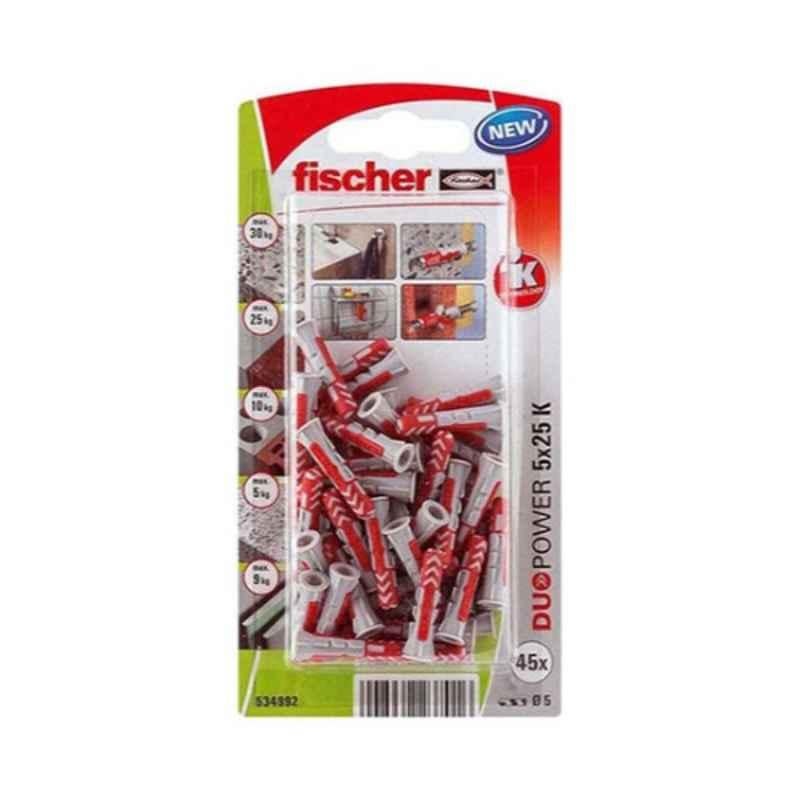 Fischer Duopower 5x25mm RH Fixing Plug, 535012 (Pack of 45)