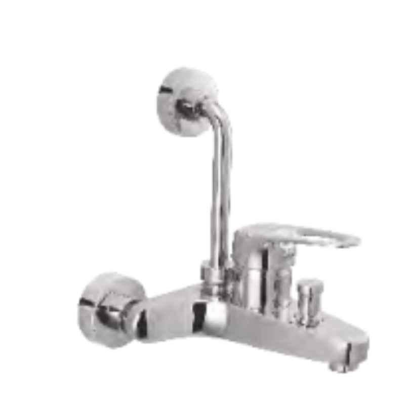 Somany Pinnacle Plus Brass Chrome Finish Single Lever Wall Mixer with L Bend, 272110380151