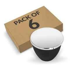 Plantex Knobs for Drawer/Drawer Knobs/Knobs for Cabinets/Pull-Push Knobs for Kitchen/Bedroom Drawer (Pack of 6) Chrome & Black
