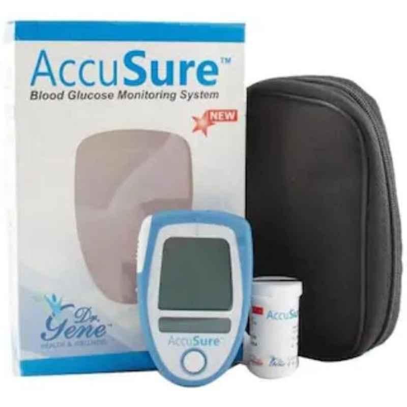 AccuSure Blue Glucometer with 100 Pcs Test Strips