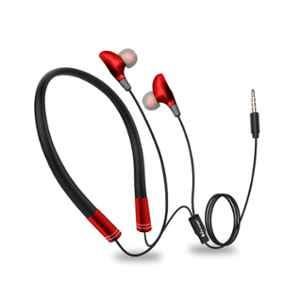 Hitage Red Wired Neckband Earphone, NBH-725