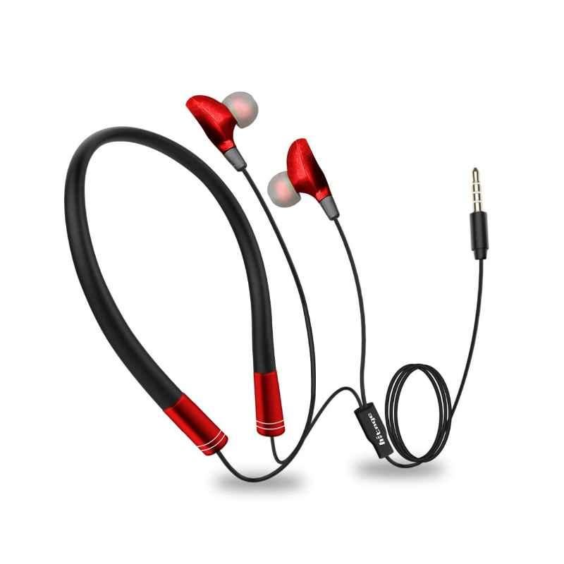 Hitage Red Wired Neckband Earphone, NBH-725