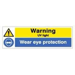 SUNSIGNS 600x200mm Vinyl & Sun Board Warning UV Light Wear Eye Protection Signage, SN0149VNLM1HPIAAM