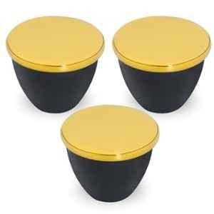 Plantex Knobs for Drawer/Drawer Knobs/Knobs for Cabinets/Pull-Push Knobs for Kitchen/Bedroom Drawer (Pack of 3) Gold & Black