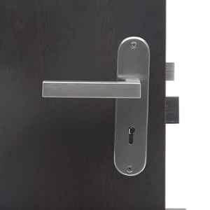 Handle Waala LB-201 8 inch Stainless Steel Silver Round Ky Plate Mortise Door Lock Set