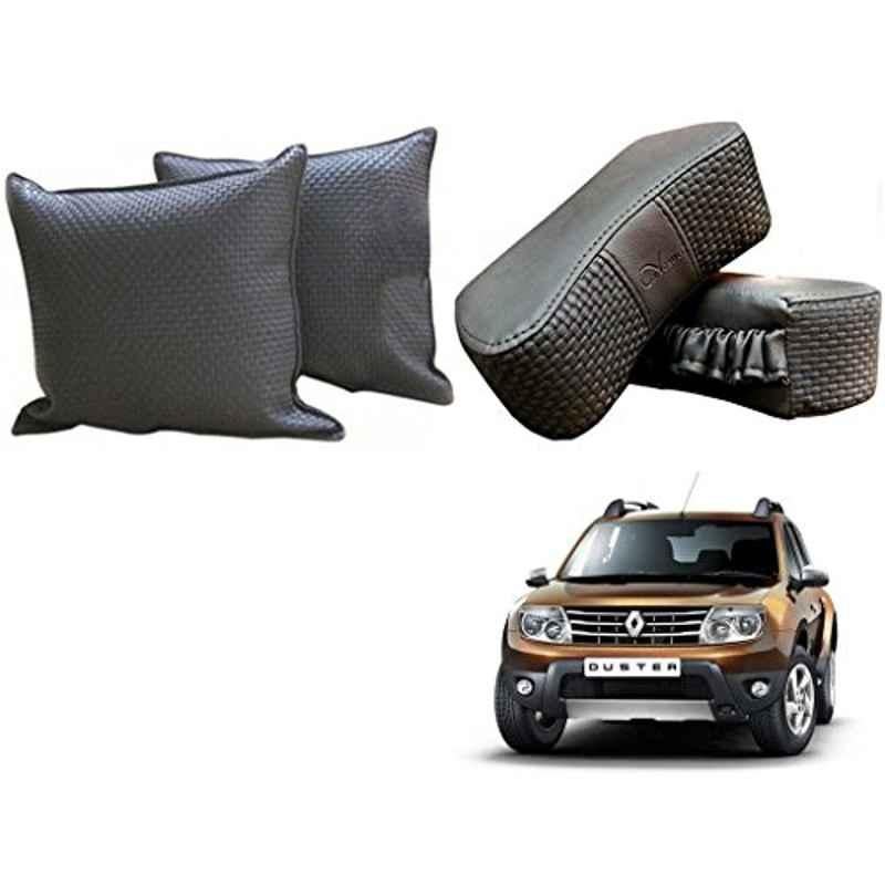 Kozdiko One Pair Grey Neck Rest & One Pair Cushion Combo for Renault Duster
