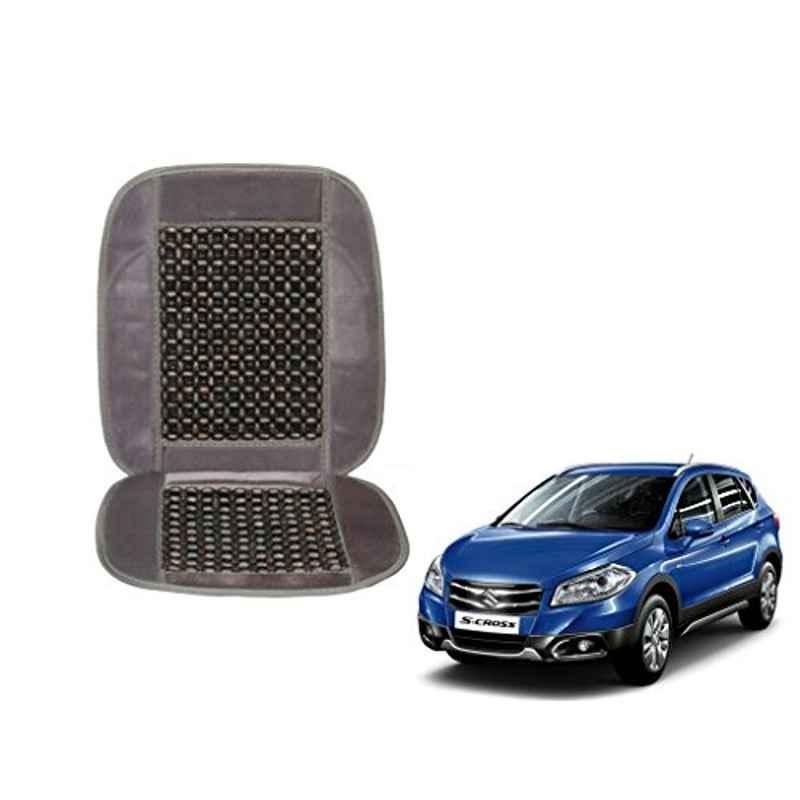 Kozdiko Wooden Beads Car Seat Cushion with Velvet Border for Maruti S Cross