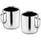 Classic Essentials 150ml Double Walled Stainless Steel Coffee Mugs (Pack of 2)