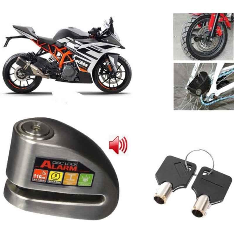 Auto Pearl Steel Black Anti-Theft Alarm Disc Brake Lock for RC 390 BS6, Lock_474