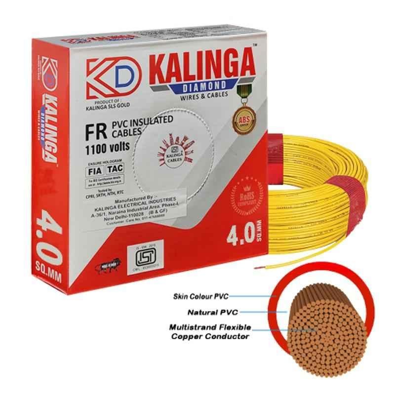 Kalinga Diamond 90m 4.0 Sqmm Yellow FR PVC Housing Wire