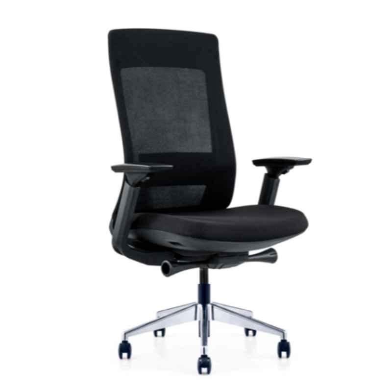 Smart Office Furniture Black Frame Nylon Glass Fiber Office Chair with PU Top 3D Adjustable Armrest, EVL-002B