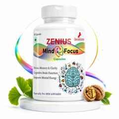 Zenius India 60 Pcs Mind Focus Capsule with Ashwagandha, Jyotismati, Tagar & Vacha for Enhances Focus, Concentration & Supports Memory