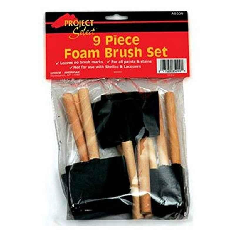 Linzer 9 Pcs Foam Brushes for All Paints & Stains Set, A-8509