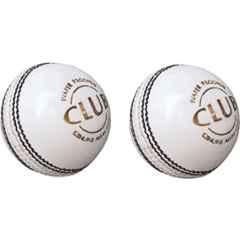 Diablo White 2 Part Premium Sports Standard Cricket Leather Ball, (Pack of 2)