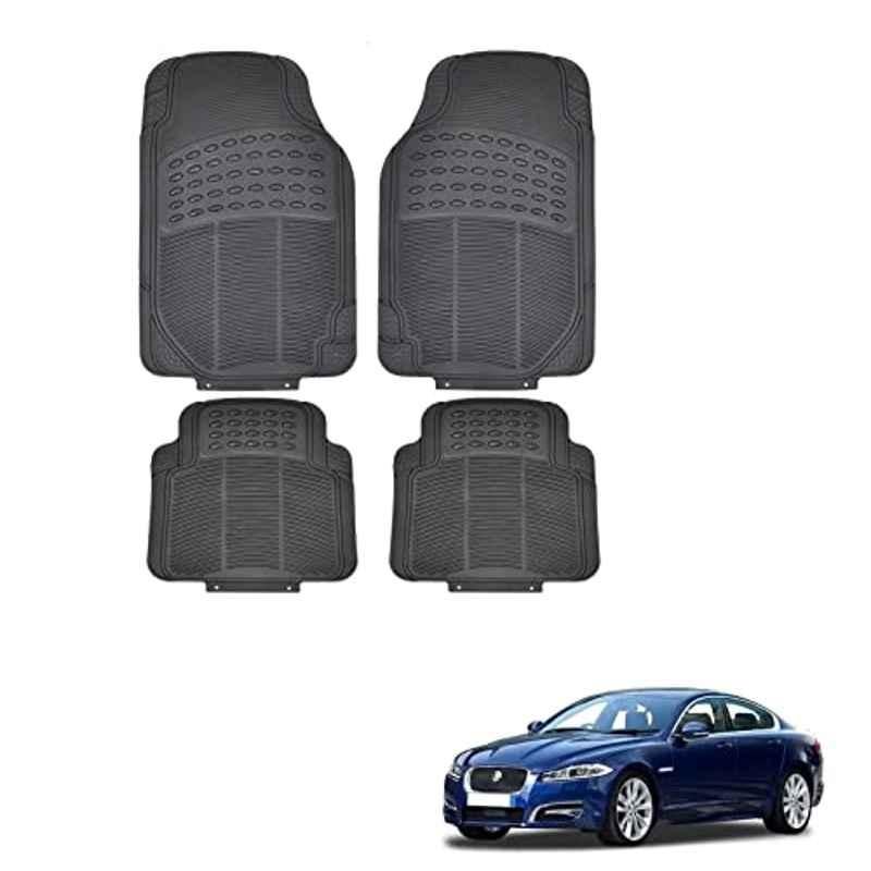 Kozdiko 4 Pcs Rubber Black Car Simple Floor Mat Set for Jaguar XF