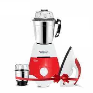 Skystar Star Eco 550W ABS Red & White Mixer Grinder with 2 Jars & Spectra 750W Dry Iron Combo