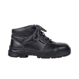 Perf Nexter Leather Steel Toe High Ankle Black Sports Safety Shoes, Size: 9