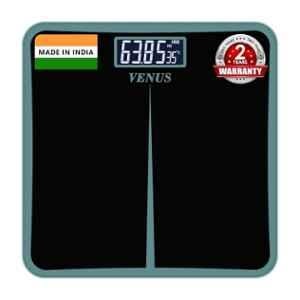 Venus 180kg Tempered Glass Black Electronic Digital Body Weight Machine with LCD Display, EPS-8199