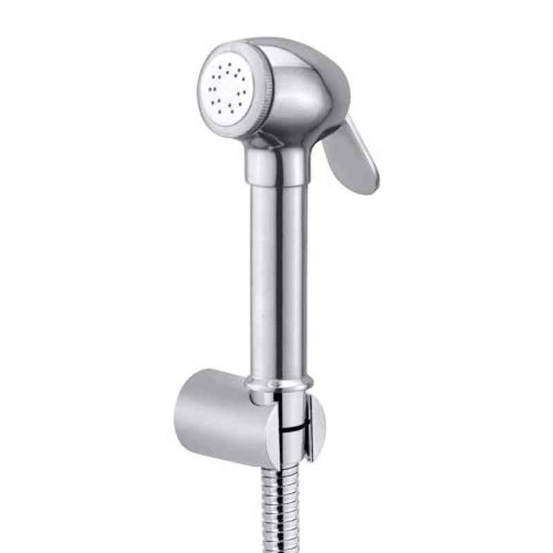 Joyway Dolphin Brass Chrome Finish Silver Health Faucet with 1m Flexible Tube & Wall Hook