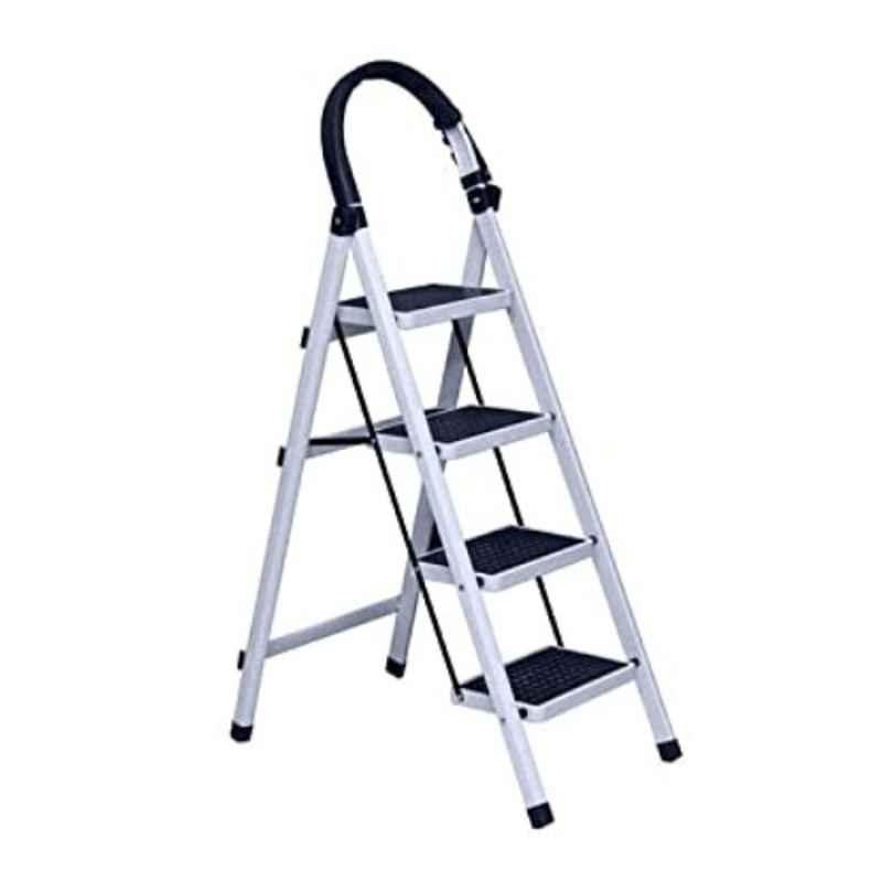 Aiwanto 4 Step Aluminum & Alloy Steel Multi-Colour Foldable Ladder