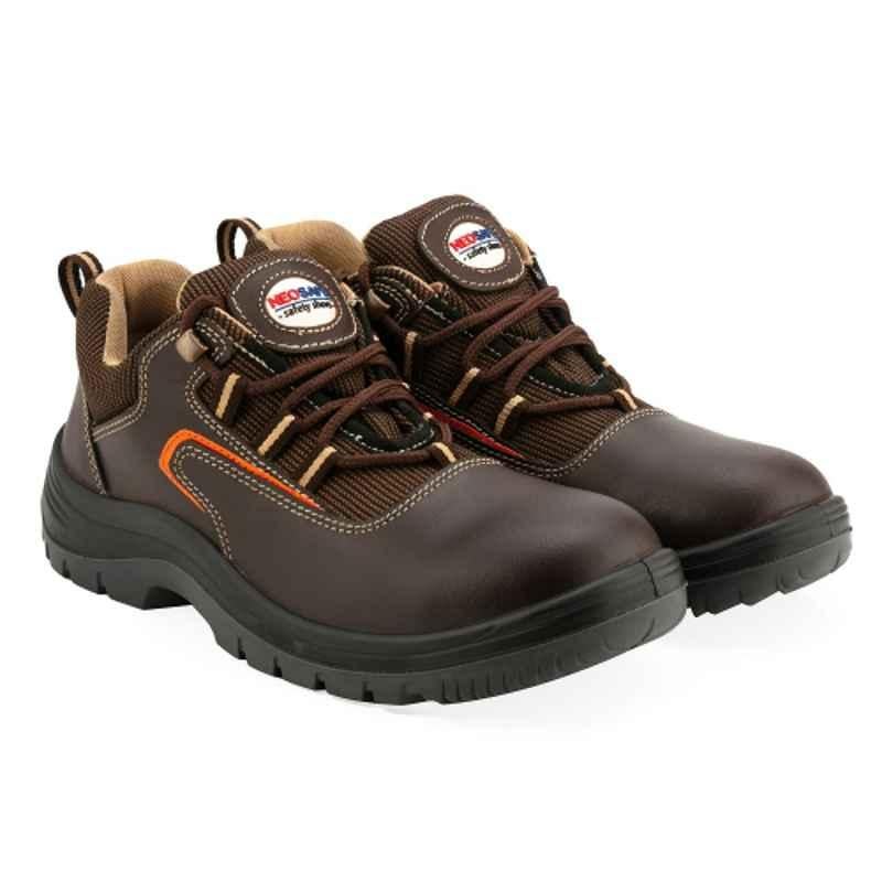 NEOSafe A2006 Korel Leather Brown Safety Shoe with Toe Cap, KorelA2006-8, Size 8