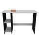 Furnifry 40.5x15.7x27.5 inch Engineered Wood Black & White Multifunctional Study Table with Open Shelves