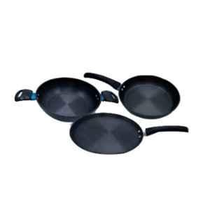 Sigri-Wala 3 Pcs 2.4 Litre, 2.5 Litre & 2.4 Litre Unique Flexforged Technology Induction Bottom Aluminium Cookware Set
