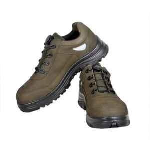 Coffer Safety Genuine Leather Olive Steel Toe Mens Safety Shoes, 1336, Size: 8