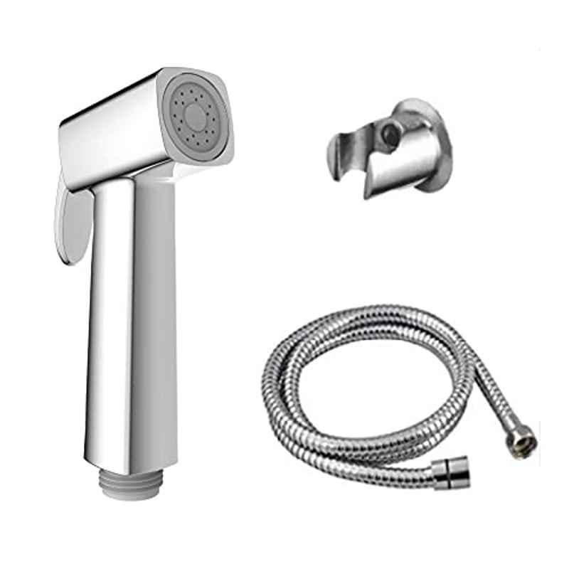 Zesta ABS Chrome Finish Extra Premium Square Health Faucet Gun with 1m Flexible Stainless Steel Hose Tube
