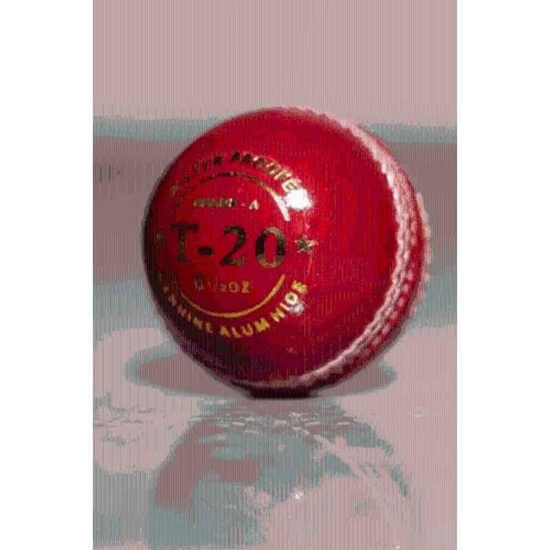 QSICO Red T-20 Leather Cricket Ball