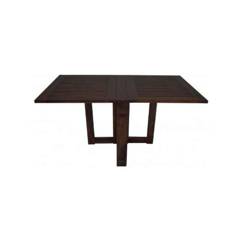 Angel Furniture Solid Sheesham Wood Glossy Finish Dark Brown Rectangular Dining Table, AF-169W
