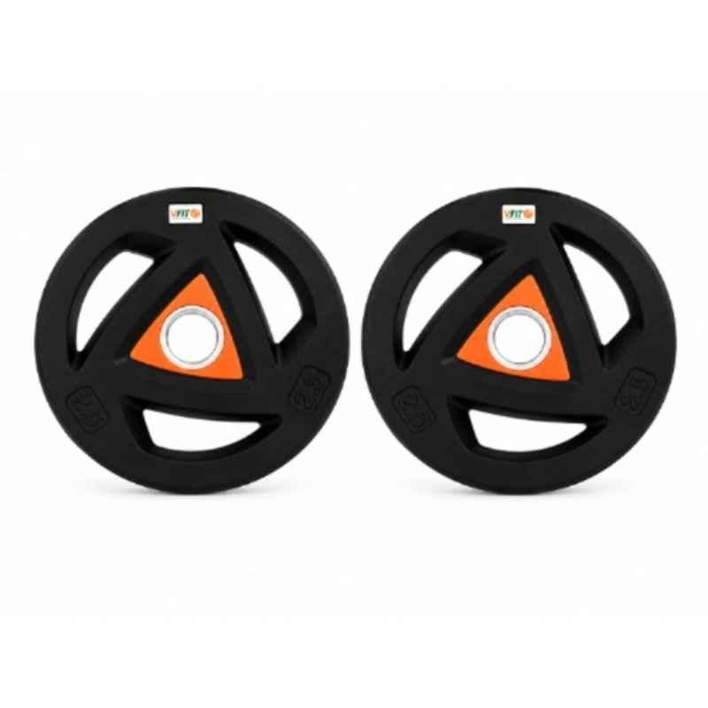 GYM24 Equipment NF-MD 2 Pcs 2.5kg Rubber Black UFit Olympic Weight Plate Set