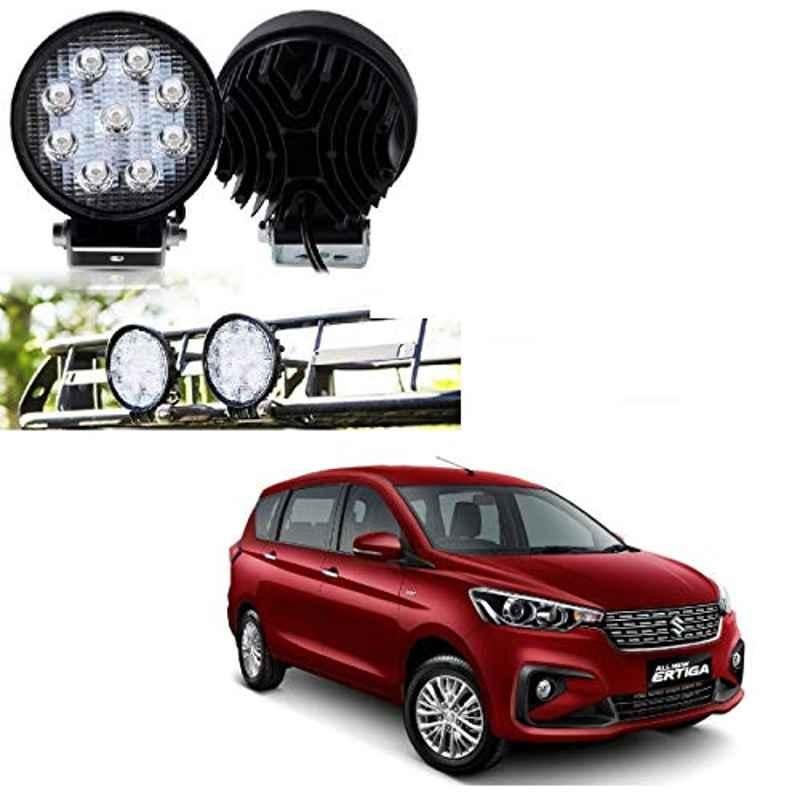Kozdiko 2 Pcs 27W 4 inch 9 LED Waterproof Round White Fog Light Set with Mounting Brackets for Maruti Suzuki Ertiga 2019, kozd_20071
