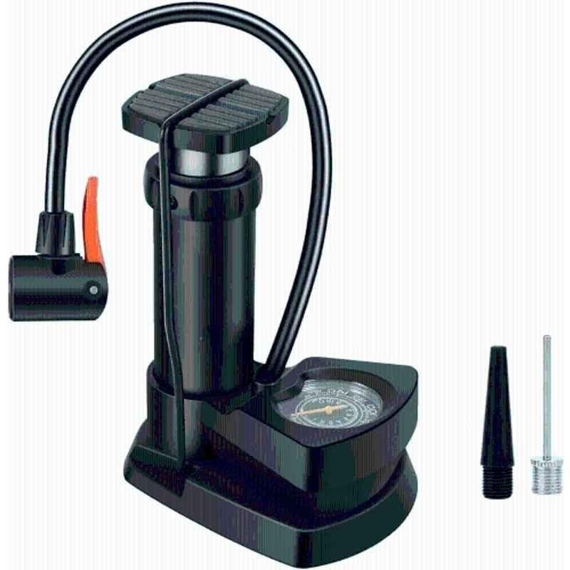 Shopeleven Metal & Plastic Black Foot Operated Air Pump Cylinder with Digital Gauge